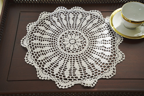 White color Round Crochet Doilies 14"x14" Round Crochet (4 pcs.) - Click Image to Close